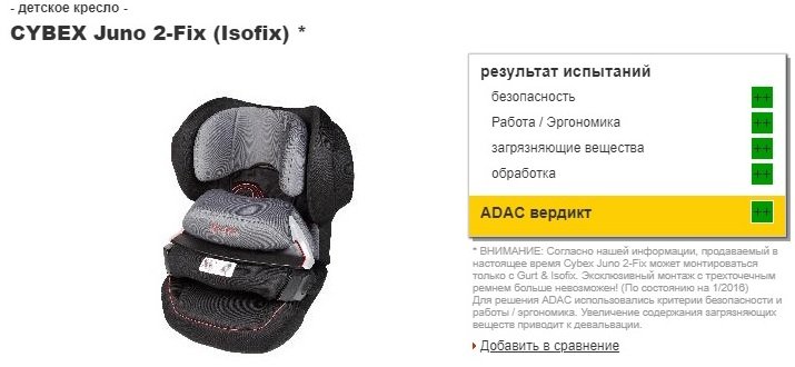 Кресло cybex juno 2 fix